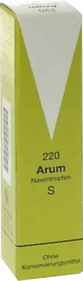 Inflammation of the nose and throat, ARUM NOSE DROPS S 220 UK