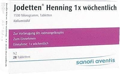 IODETTEN Henning tablets once a week 28 pc Potassium iodide UK