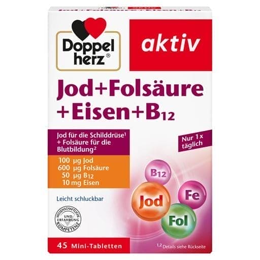 iodine+folic acid+iron+B12 tablets UK