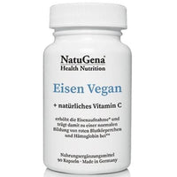 IRON (Eisen) VEGAN capsules 90 pcs, tiredness and fatigue UK