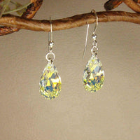 Jewelry by Dawn Sterling Silver Crystal Aurora Borealis Pear Earrings UK