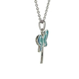 Jewelry by Dawn Turquoise Aqua Blue Dragonfly Stainless Steel Chain Necklace UK