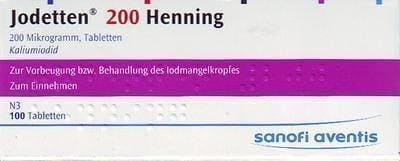 Jodetten 200 Henning tablets 100 pc potassium iodide UK