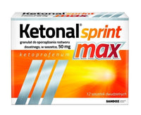 Ketoprofen, Ketonal Sprint Max 50 mg 12 sachets UK