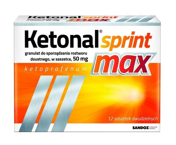 Ketoprofen, Ketonal Sprint Max 50 mg 12 sachets UK