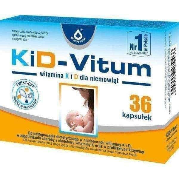 KiD-Vitum Vitamin K and D for infants x 36 capsules UK
