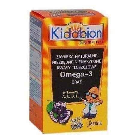 KIDABION x 30 capsules chewing blackcurrant, vitamins for kids UK