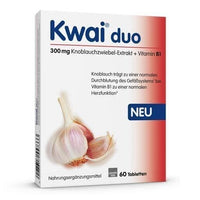 KWAI duo tablets 60 pcs, onion garlic extract, vitamin B1, blood vessels UK