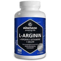 L-ARGININE 750 mg high + piperine + vitamins capsules 360 pcs UK