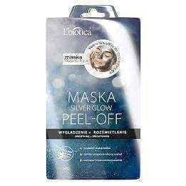 L'Biotica Silver Glow mask peel-off smoothing and lighting 10g, peel off face mask UK