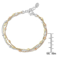 La Preciosa Tri-color 3-strand Sterling Silver Bracelet UK