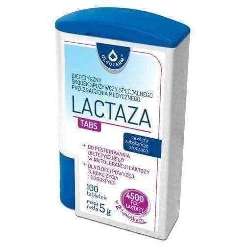 Lactaza Tabs x 100 tablets, lactose intolerance UK