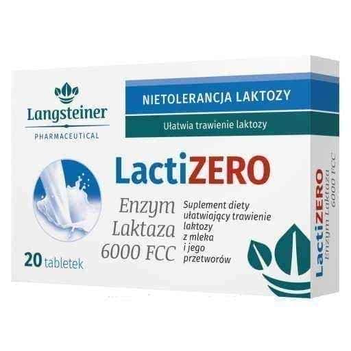 LactiZERO enzyme Lactase 6000 FCC x 20 tablets, lactose intolerance treatment UK