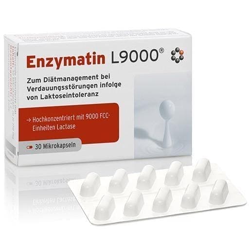 Lactose intolerance ENZYMATIN L 9000 capsules 30 pc UK
