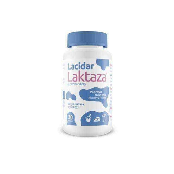 Lactose intolerance, Lacidar Laktaza x 30 tablets UK