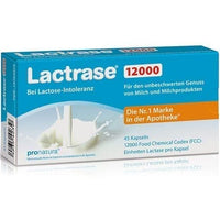 Lactose intolerance, LACTRASE 12,000 FCC Capsules UK