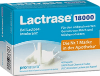 Lactose intolerance, LACTRASE 18,000 FCC Capsules UK