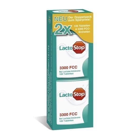 LACTOSTOP 3.300 FCC tablets click dispenser 2X100 pc Lactose Intolerance UK