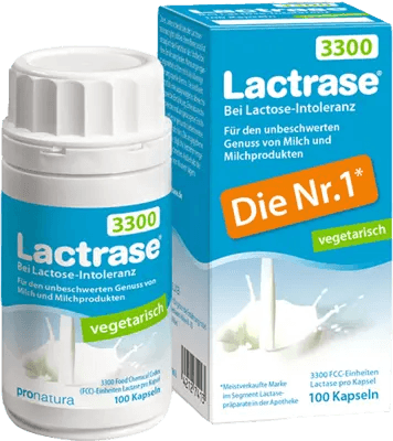 LACTRASE, lactose intolerance, vegetarian 3,300 capsules UK