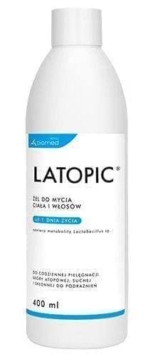 LATOPIC Hair and body wash gel 400ml allantoin, betaine, panthenol, biolipid UK