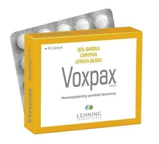 LEHNING Voxpax, sore throat, hoarseness, laryngitis, tracheitis UK