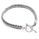 Links of Masculine Power Sturdy Link Chain with Toggle Clasp Closurure 925 Sterling Silver Mens Bracelet (Indonesia) UK