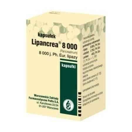 LIPANCREA 8000 x 20 capsules, chronic pancreatitis UK
