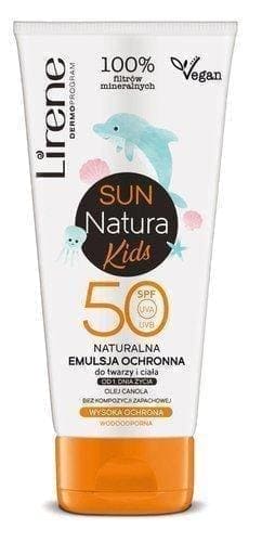 Lirene Sun Natura Kids Natural protective emulsion for the face and body SPF50 100ml UK