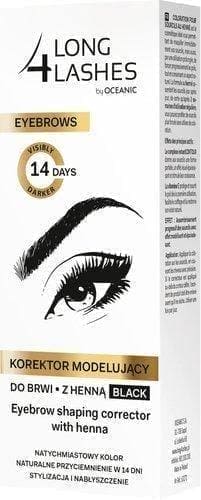 LONG4LASHES Eyebrow shaping corrector with henna black 10ml UK
