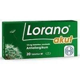 LORANO, loratadine, hay fever, house dusting, allergy to animal hair UK