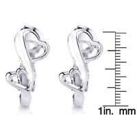 Love Grows Sterling Silver Dual Heart Hoop Earrings UK
