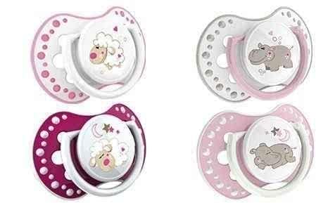LOVI Dynamic silicone teether Night & Day (6-18 months) x 2 pieces 22/811 girl UK