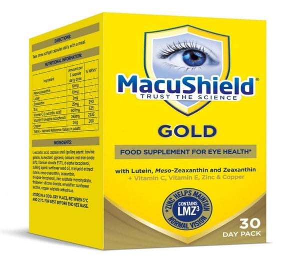 MacuShield Gold, LMZ3, vitamin C, vitamin E, zinc, copper UK