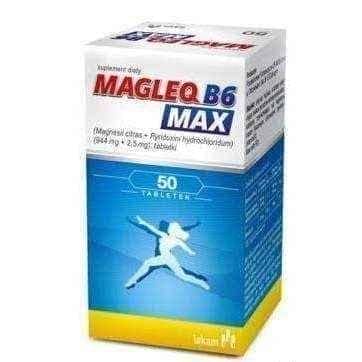 MAGLEQ B6 MAX x 50 tablets, magnesium b6 UK