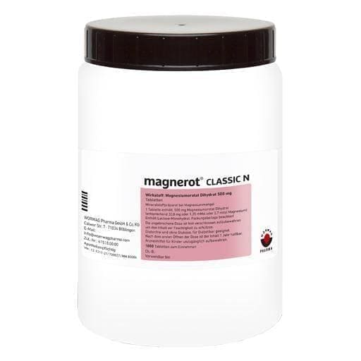 MAGNEROT CLASSIC N tablets 1000 pc Magnesium orotate dihydrate UK