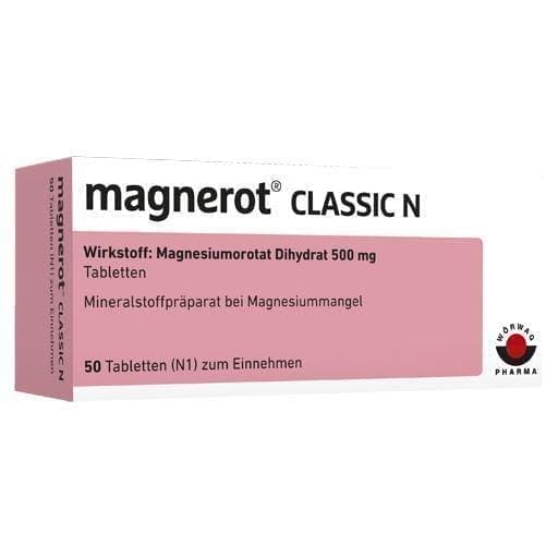 MAGNEROT CLASSIC N tablets 50 pc Magnesium orotate dihydrate UK
