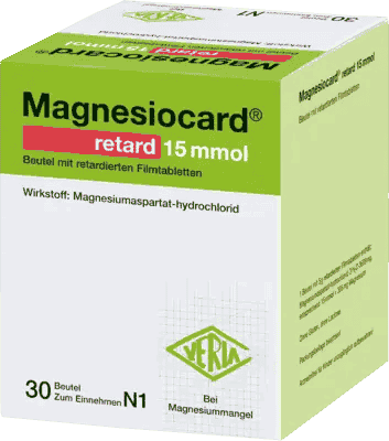 MAGNESIOCARD retard 15 mmol, magnesium aspartate sachets UK