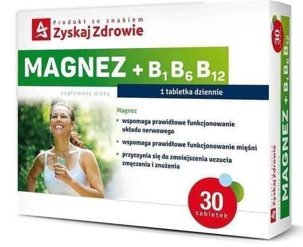 Magnesium + B1 B6 B12 x 30 tablets UK