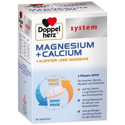 magnesium, calcium, Copper, manganese, vitamin D 2-phase depot UK