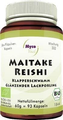 MAITAKE REISHI mushroom powder capsules organic 93 pc UK