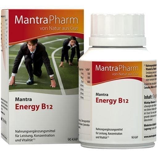 MANTRA Energy B12 capsules 90 pc ginseng extract, catuaba, mate, caffeine UK