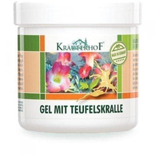 MASSAGE GEL WITH DEVIL'S NAIL AND EUCALYPTUS for joint pain 500 ml. KräuterhoF gel with teufelskralle UK