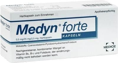 MEDYN forte capsules 90 pc B6, B12, folic acid UK