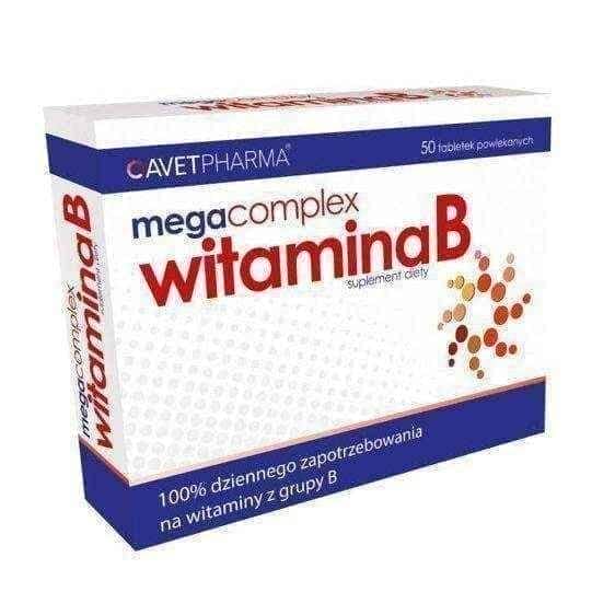 Mega Vitamin B Complex x 50 tablets, pantothenic acid UK