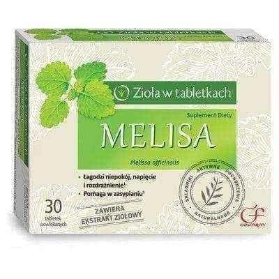 MELISA x 30 tablets, nervousness, hypersensitivity, hyperactivity, feelings of anxiety UK