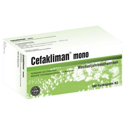 Menopause symptoms, cimicifuga, CEFAKLIMAN mono hard capsules UK