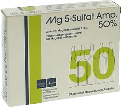 MG 5 Sulfate Ampoules, 50% Infusion Solution Concentrate UK