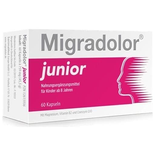 MIGRADOLOR Junior, magnesium, riboflavin (vitamin B2), coenzyme Q 10 UK