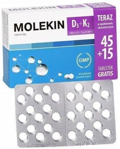 Molekin D3 + K2 x 45 tablets UK