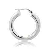 Mondevio Sterling Silver Round Hoop Earrings UK